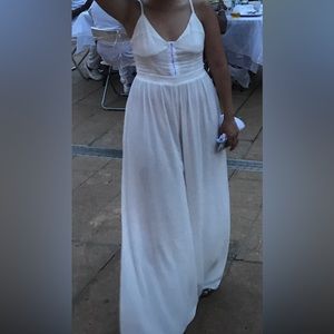 White free people intimately brand corseted jumpsuit